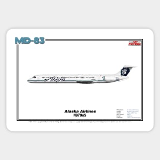 McDonnell Douglas MD-83 - Alaska Airlines (Art Print) Sticker